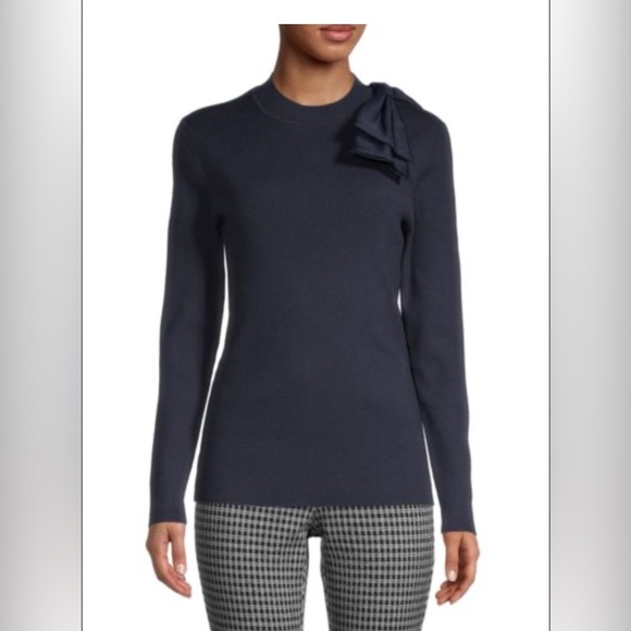 Ted Baker Knit Navy Sweater with Bow Detail - Picture 1 of 10